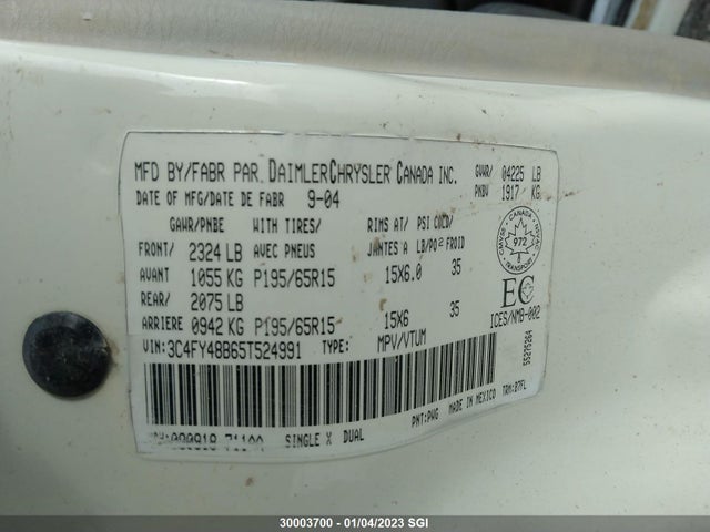 3C4FY48B65T524991 Chrysler Pt Cruiser