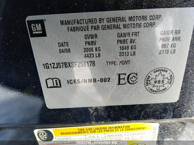 Chevrolet MALIBU 2LT 2008 1G1ZJ57BX8F258178 Image 10