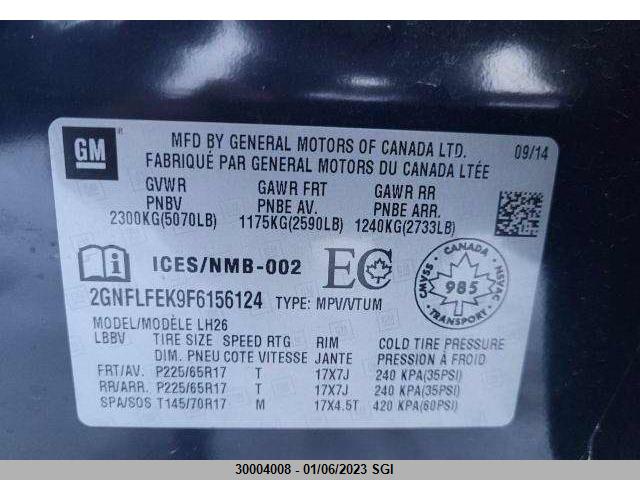 Chevrolet EQUINOX LT 2015 2GNFLFEK9F6156124 Image 6