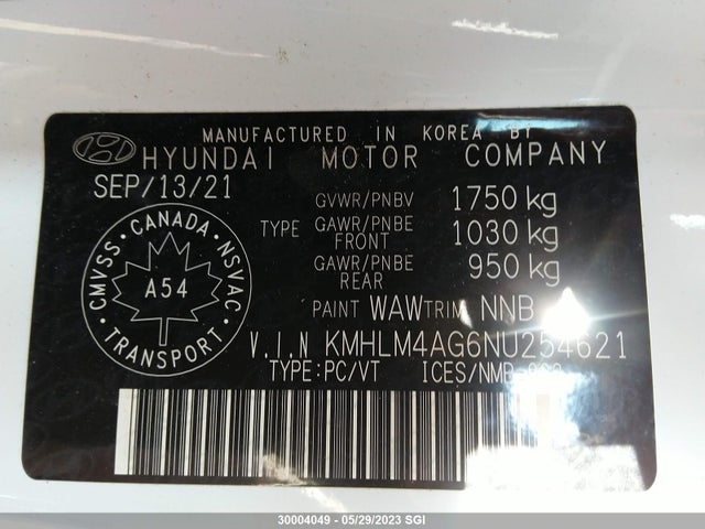 Hyundai ELANTRA SEL 2022 KMHLM4AG6NU254621 Image 10