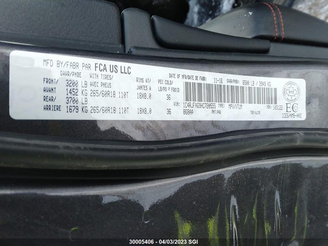 1C4RJFAG9HC720555 Jeep Grand Cherokee Laredo