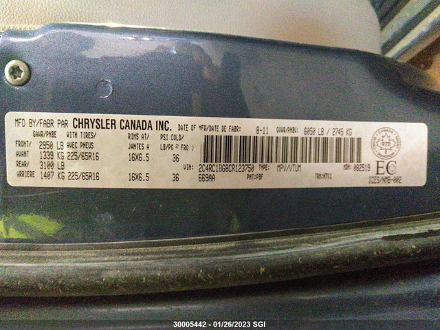 2C4RC1BG8CR123750 Chrysler Town & Country Touring