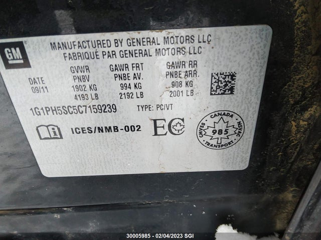 Chevrolet CRUZE LTZ 2012 1G1PH5SC5C7159239 Image 10