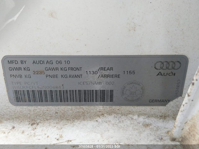 WAUKFCFL5BN006843 Audi A4 Prestige