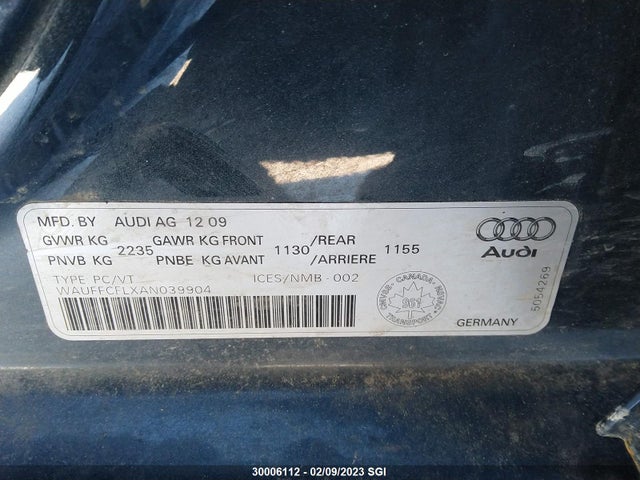 WAUFFCFLXAN039904 Audi A4 Premium Plus