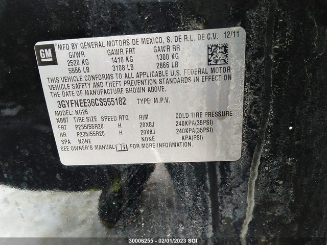 3GYFNEE36CS555182 Cadillac Srx Performance Collection