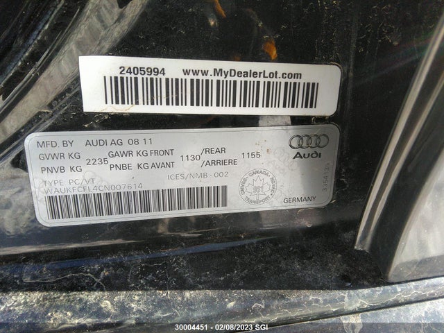 WAUKFCFL4CN007614 Audi A4 Prestige