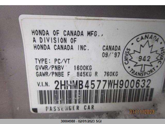 2HHMB4577WH900632 Acura 1.6el Premium