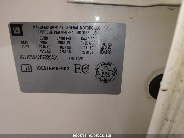 Chevrolet MALIBU 2LT 2013 1G11E5SA2DF230451 Image 9
