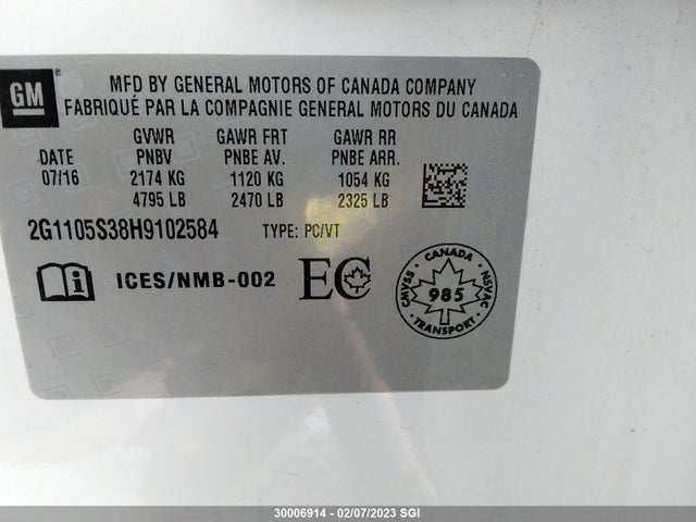 Chevrolet IMPALA LT 2017 2G1105S38H9102584 Image 9