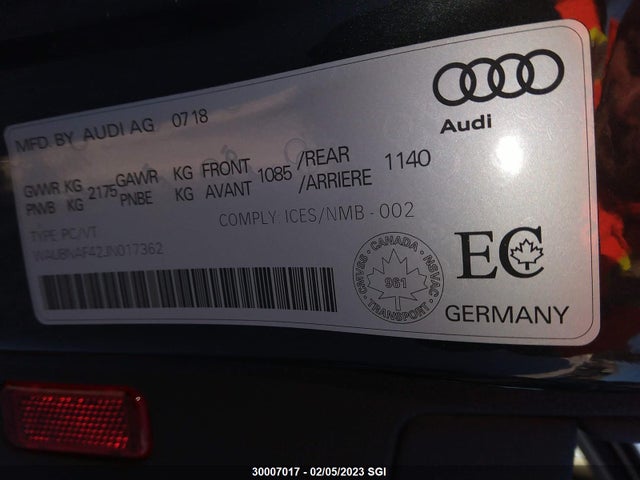 WAUBNAF42JN017362 Audi A4 Progressiv