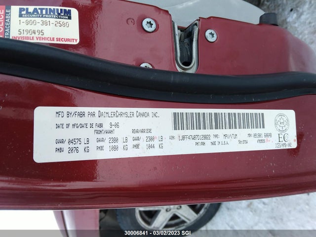 Jeep Compass 2007 1J8FF47W87D129822 Image 10