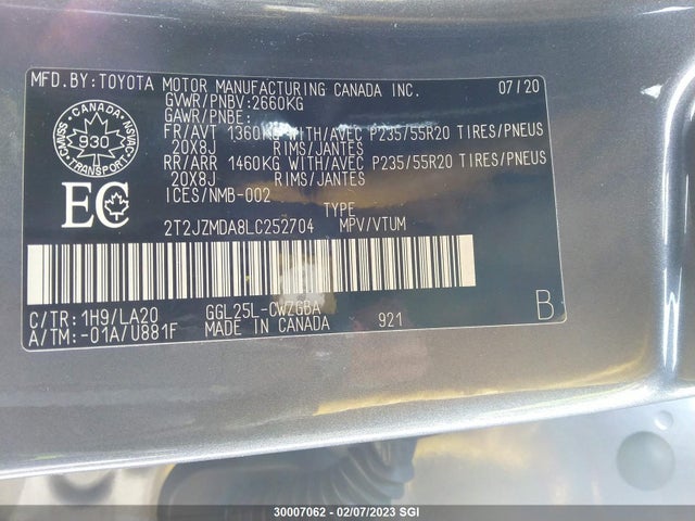 2T2JZMDA8LC252704 Lexus RX 350