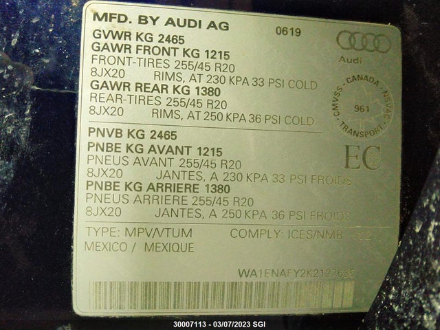 WA1ENAFY2K2127635 Audi Q5 Progressiv S-line