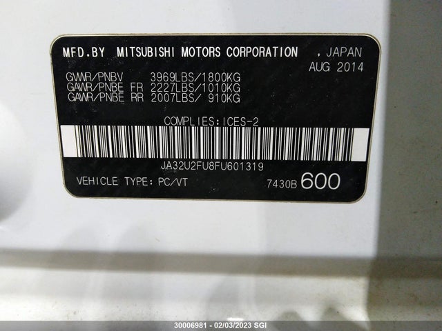 JA32U2FU8FU601319 Mitsubishi LANCER ES
