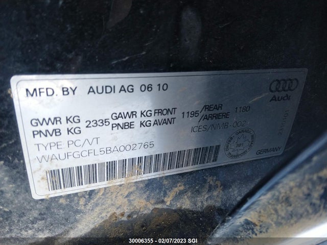 WAUFGCFL5BA002765 Audi S4 PREMIUM