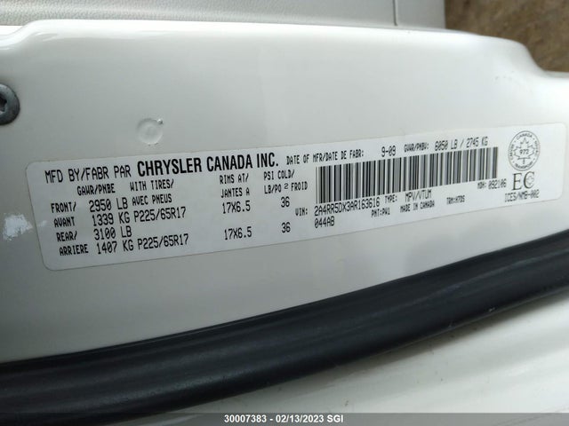 2A4RR5DX3AR163616 Chrysler Town & Country Touring