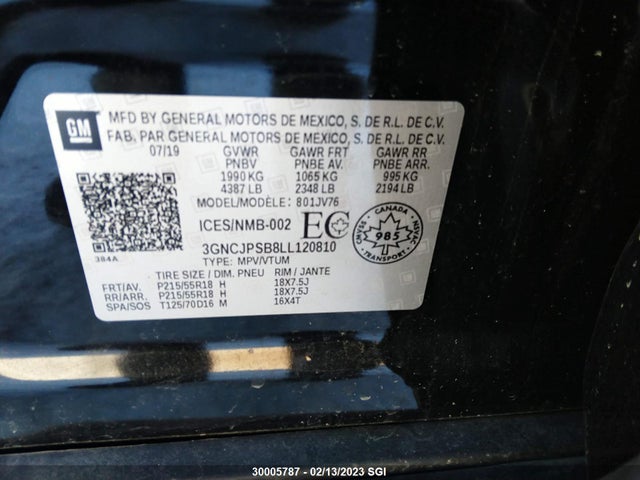 Chevrolet TRAX 1LT 2020 3GNCJPSB8LL120810 Image 10