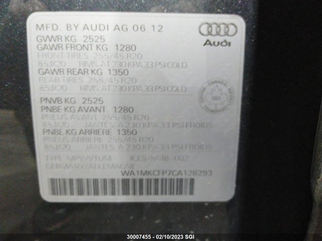 WA1MKCFP7CA128293 Audi Q5 Premium Plus