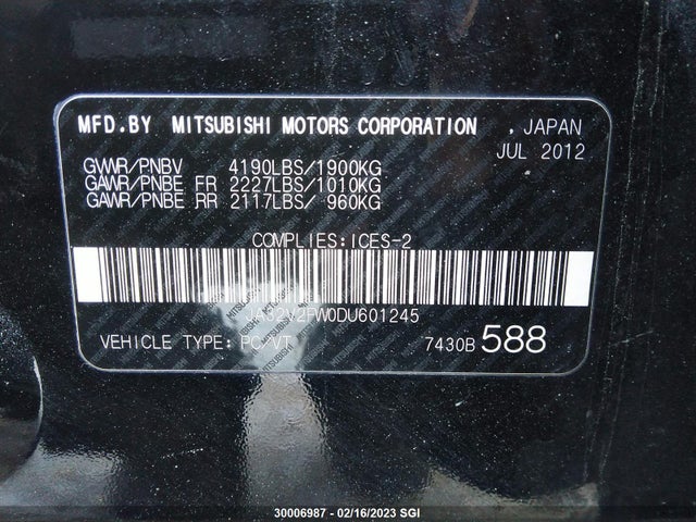 JA32V2FW0DU601245 Mitsubishi Lancer Se