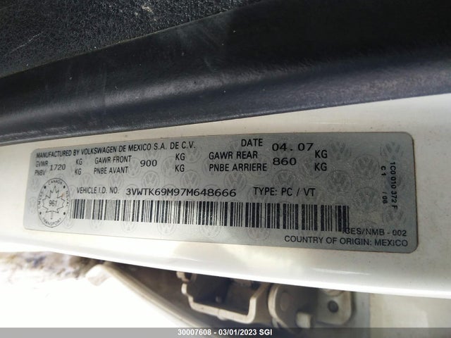 Volkswagen City Jetta 2007 3VWTK69M97M648666 Image 10