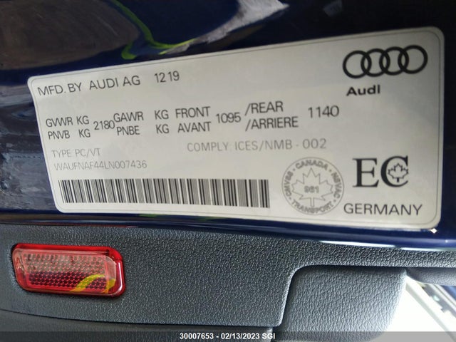 WAUFNAF44LN007436 Audi A4 Prestige