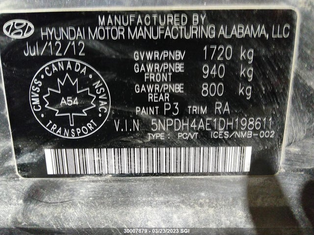 Hyundai Elantra Gls/limited 2013 5NPDH4AE1DH198611 Image 10