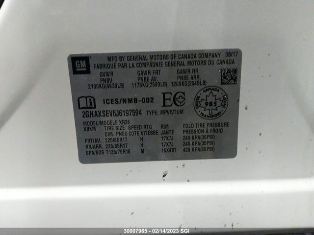 Chevrolet EQUINOX LT 2018 2GNAXSEV6J6197594 Image 10