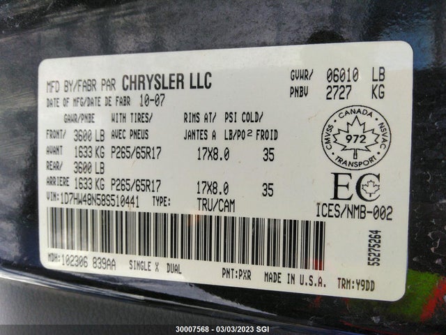 Dodge Dakota Quad Slt 2008 1D7HW48N58S510441 Image 10