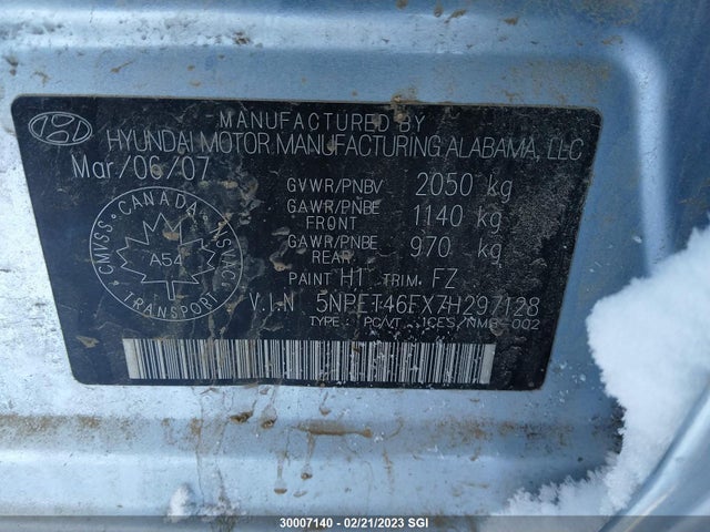 Hyundai SONATA GL 2007 5NPET46FX7H297128 Image 10