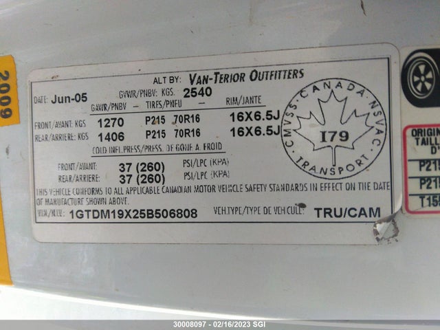 GMC Safari Xt 2005 1GTDM19X25B506808 Image 10