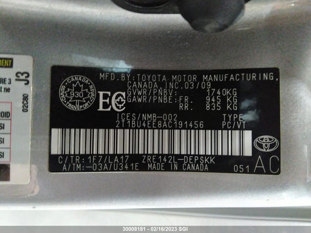 Toyota Corolla S/le/xle 2010 2T1BU4EE8AC191456 Image 11