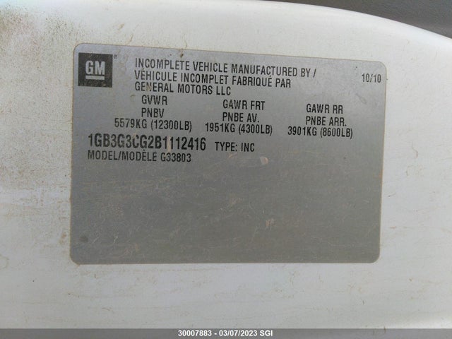 Chevrolet EXPRESS G3500 2011 1GB3G3CG2B1112416 Image 9