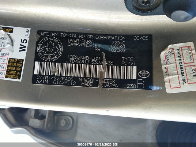 Toyota PRIUS 2005 JTDKB20U153070436 Image 10