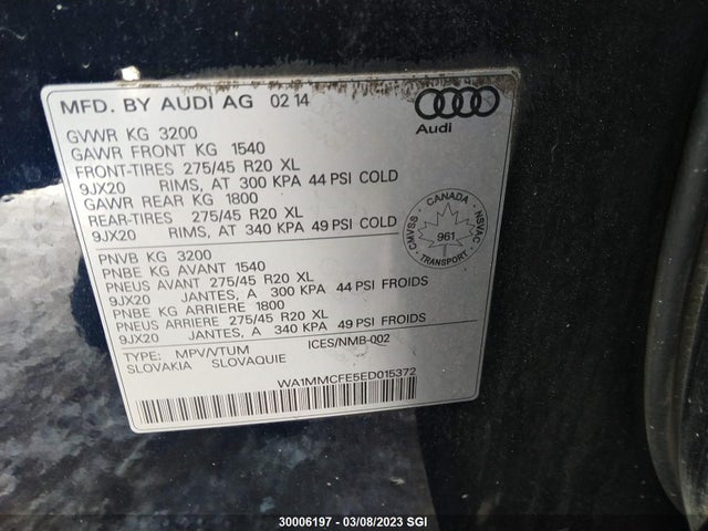 WA1MMCFE5ED015372 Audi Q7 Premium Plus