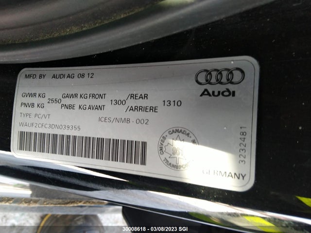 WAUF2CFC3DN039355 Audi S6
