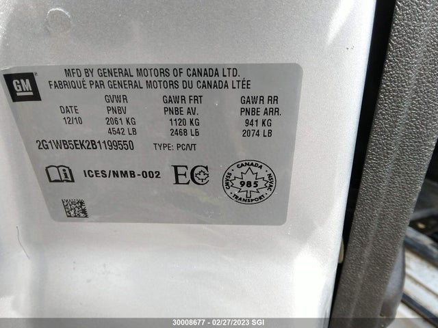 Chevrolet IMPALA LT 2011 2G1WB5EK2B1199550 Image 10