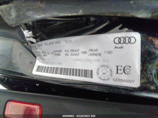 WAUANAF41JA111803 Audi A4 PREMIUM