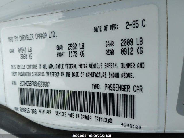 2C3HC56F6SH633687 Chrysler LHS