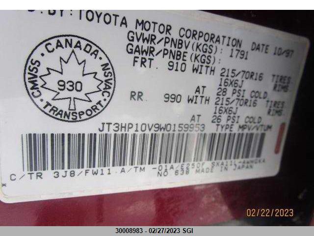 Toyota RAV4 1998 JT3HP10V9W0159953 Image 11