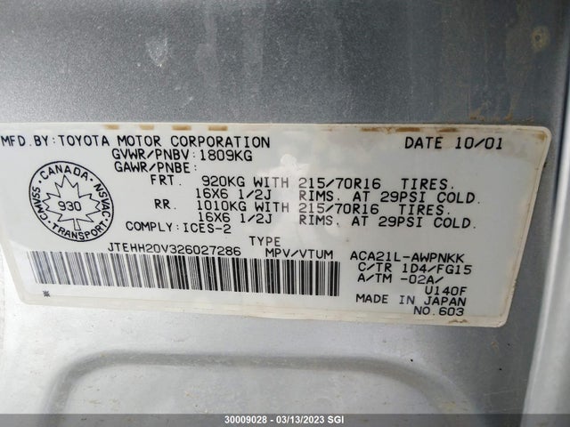 Toyota RAV4 2002 JTEHH20V326027286 Image 10
