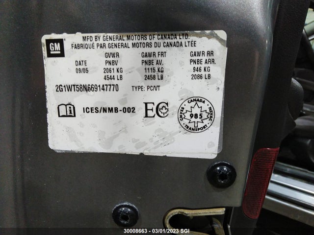 Chevrolet IMPALA LT 2006 2G1WT58N669147770 Image 10