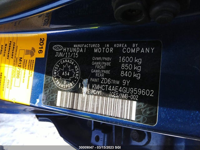 Hyundai ACCENT SE 2016 KMHCT4AE4GU959602 Image 10