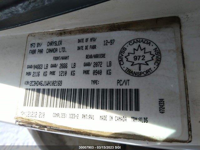 2C3HD46J1WH102169 Chrysler Concorde Lxi