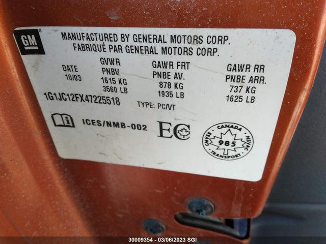 Chevrolet Cavalier 2004 1G1JC12FX47225518 Image 10