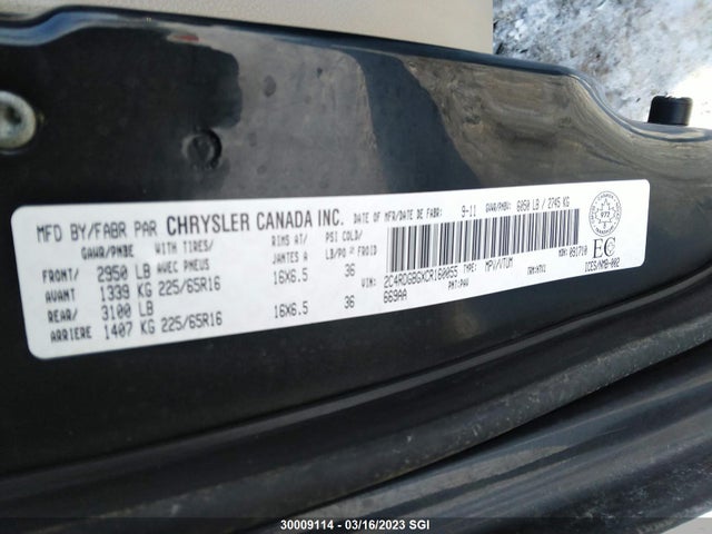Dodge Grand Caravan Se 2012 2C4RDGBGXCR160055 Image 10