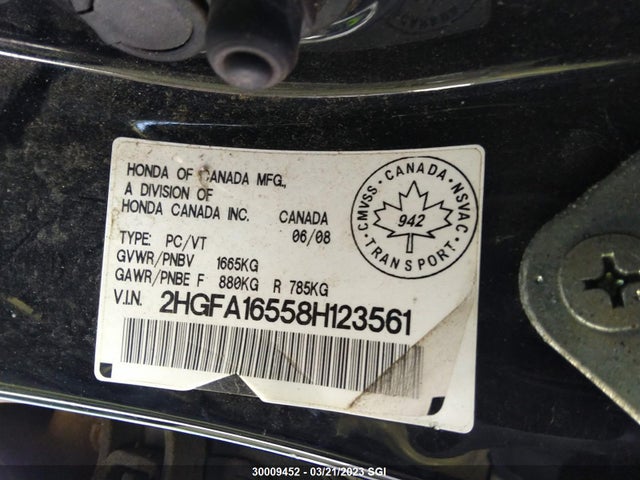 Honda Civic Lx 2008 2HGFA16558H123561 Image 10