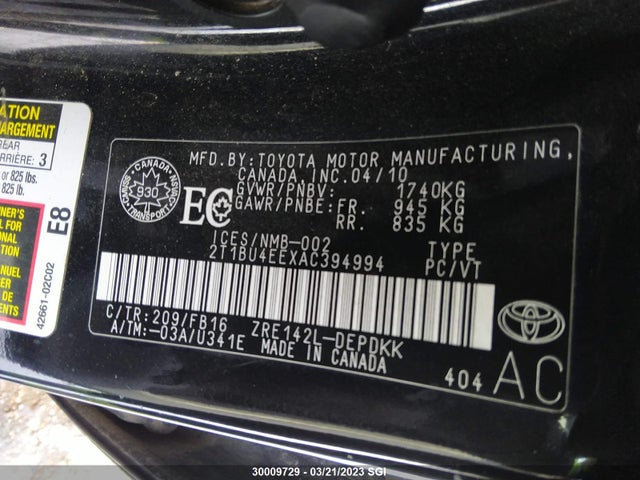 Toyota Corolla S/le/xle 2010 2T1BU4EEXAC394994 Image 10