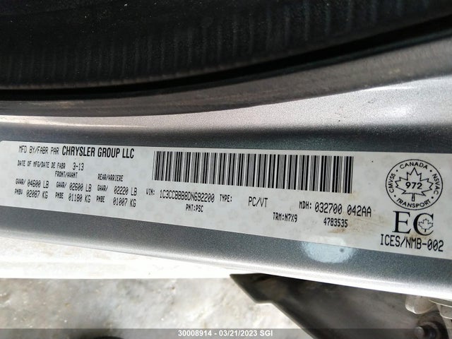 1C3CCBBB8DN692200 Chrysler 200 Touring