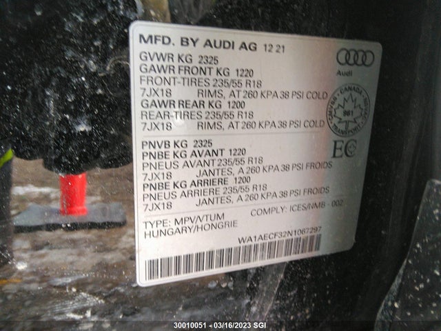 WA1AECF32N1067297 Audi Q3 Komfort 45